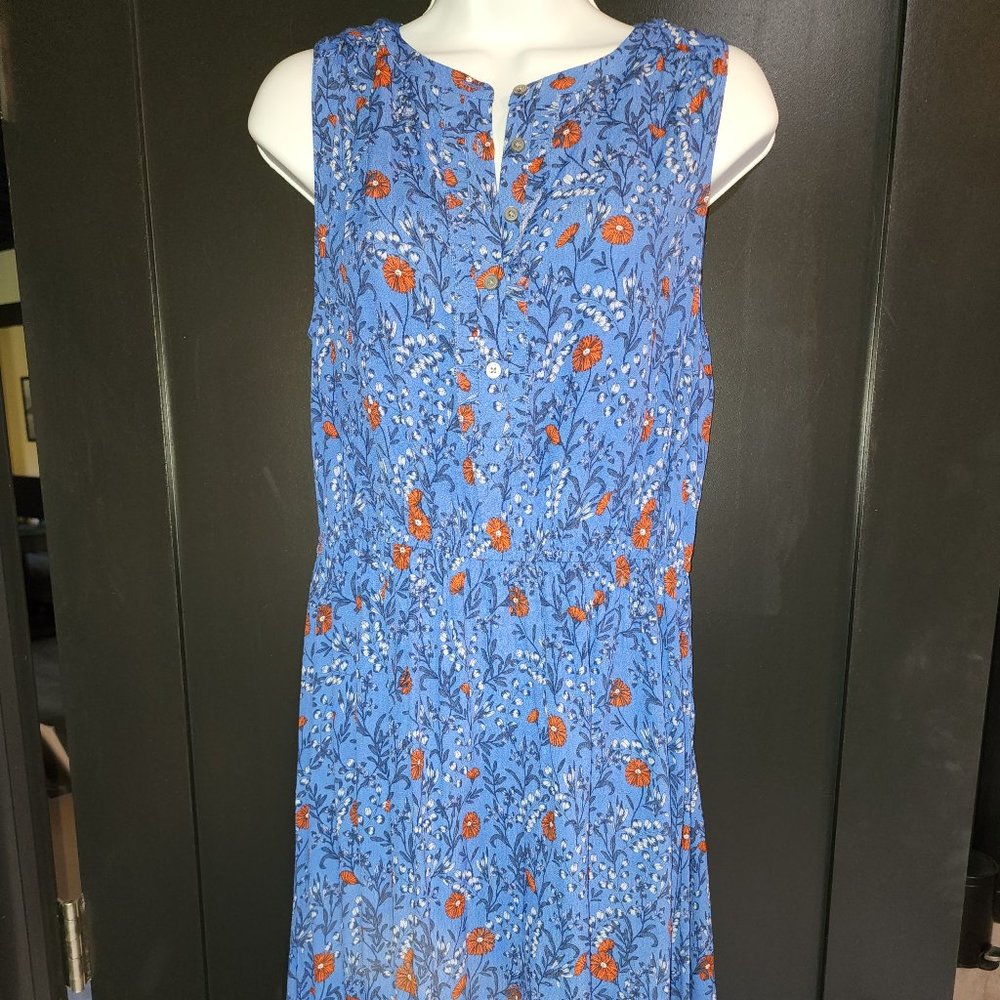 Loft Blue Floral Dress Sz M NWT
